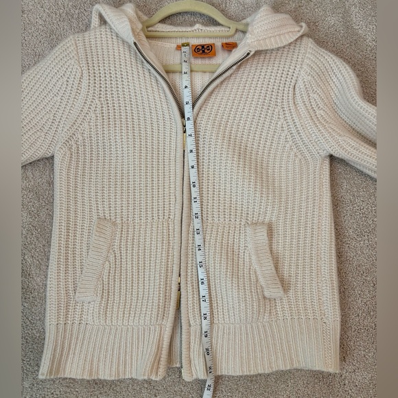 Tory Burch Cream Hooded Sweater - Picture 6 of 7
